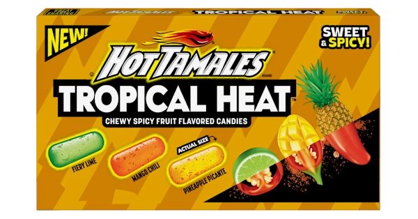 Hot Tamales® TROPICAL HEAT; sweet and spicy candy with tropical fruit and chili flavors